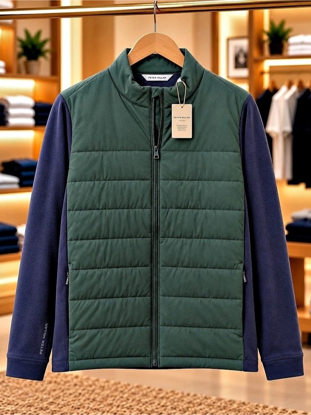 Peter Millar Green & Blue Puffer Vest NWT